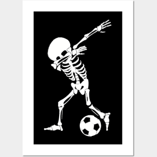 Dabbing Skeleton Soccer Shirt - Funny Halloween Dab Posters and Art